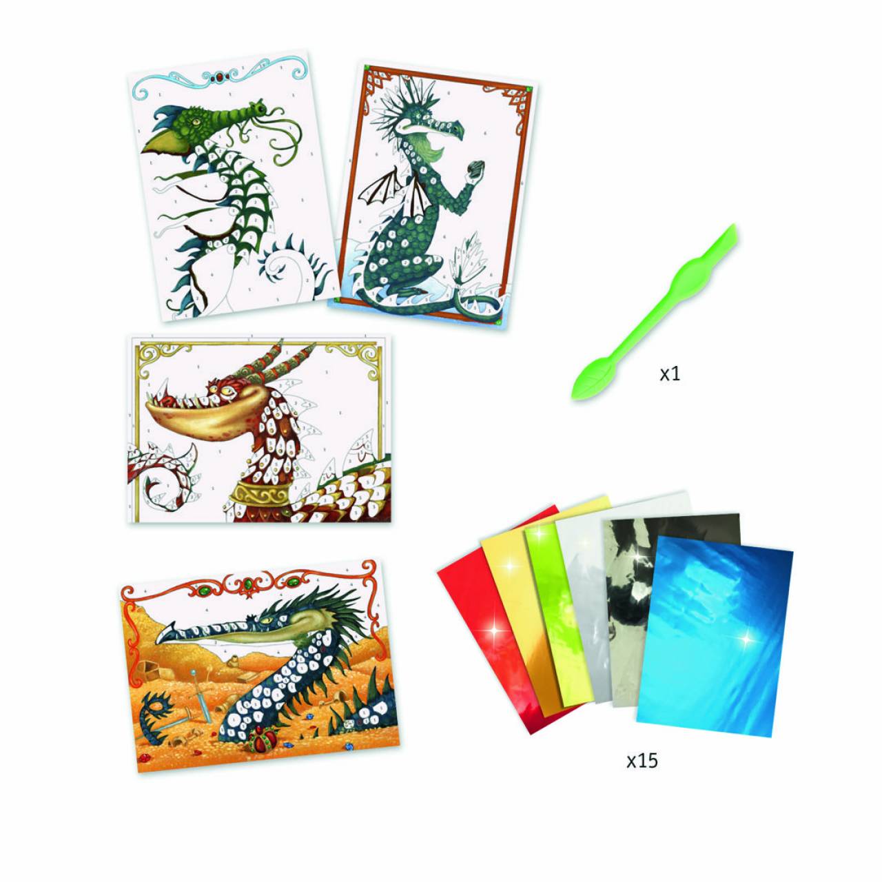 Manualidad con papel – Dragones – Djeco