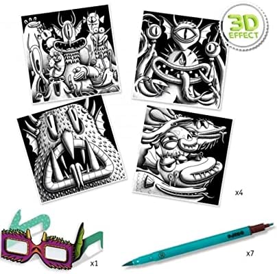 Set de Manualidad con Plumones – 3D Monstruos Divertidos – Djeco