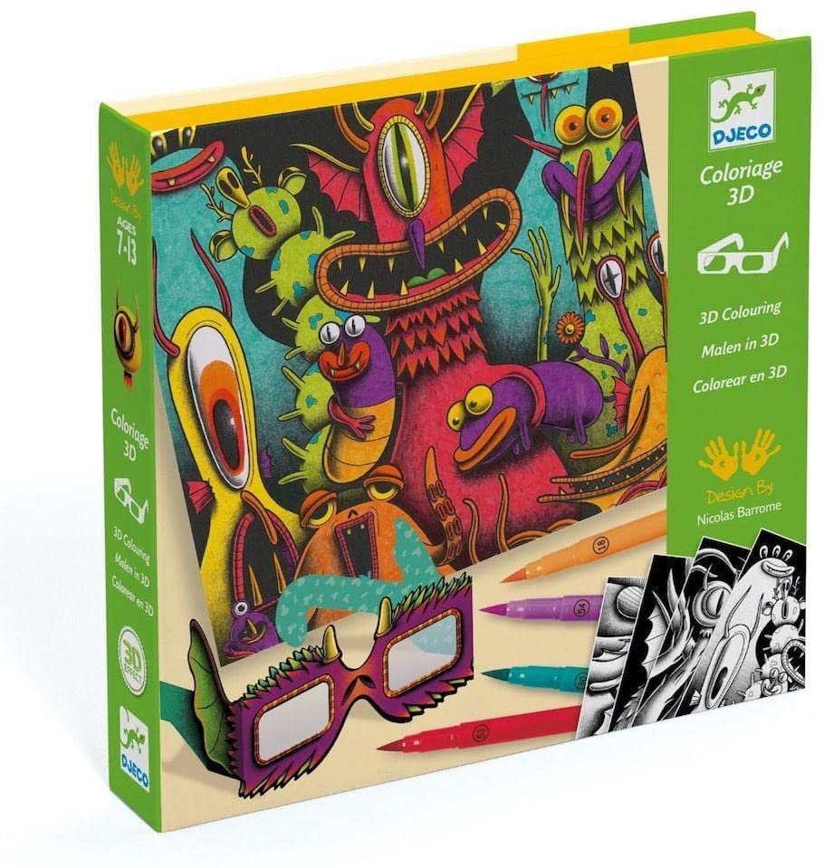 Set de Manualidad con Plumones – 3D Monstruos Divertidos – Djeco