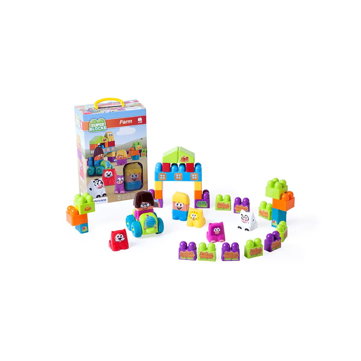 Juego construcción Super Blocks: Farm 38 Pcs - Miniland