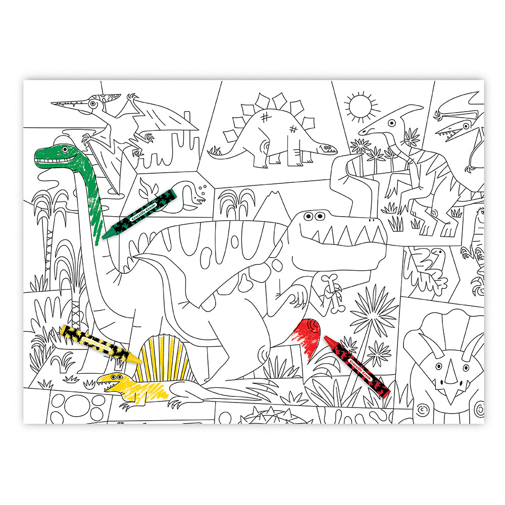 Colorea un cartel con crayones Dinosaurio – Crocodile Creek