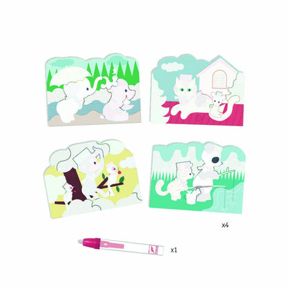 Manualidad – Colorear con Agua – Escondido afuera – DJECO