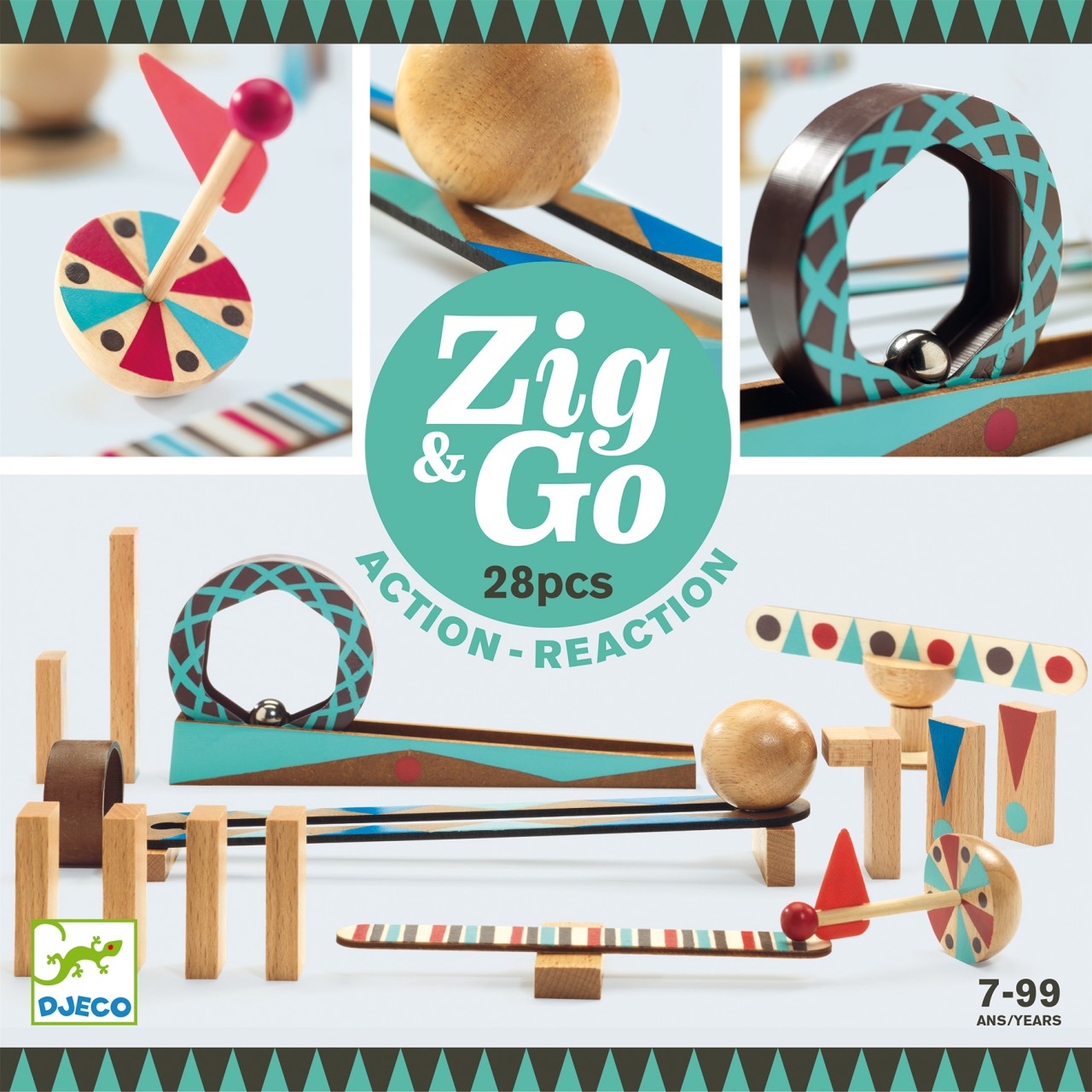 ZIG and GO – Circuito de construcción (28 Piezas) – Djeco