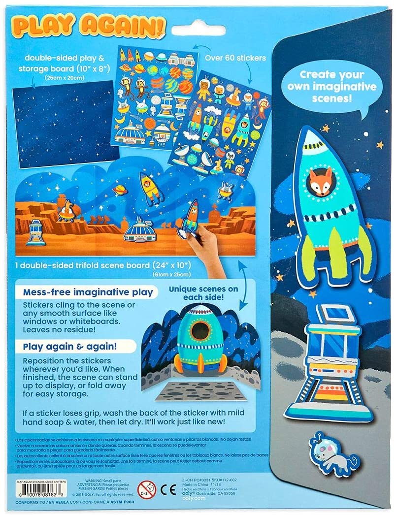 Space Critters – Escenas de pegatinas reutilizables – Ooly