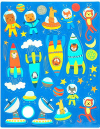 Space Critters – Escenas de pegatinas reutilizables – Ooly
