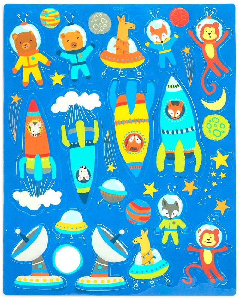 Space Critters – Escenas de pegatinas reutilizables – Ooly