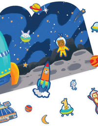 Space Critters – Escenas de pegatinas reutilizables – Ooly
