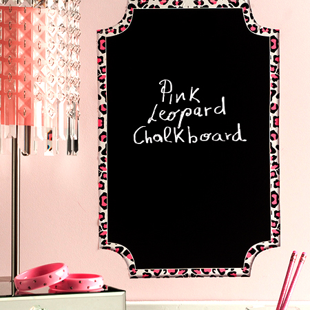 Pizarra Chalkboard rosa leopardo -Peel and stick Wallies-0