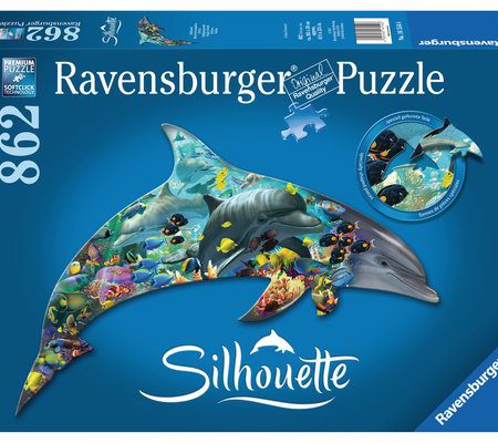 Rompecabeza silueta de delfín (862pzs) - Ravensburger-0