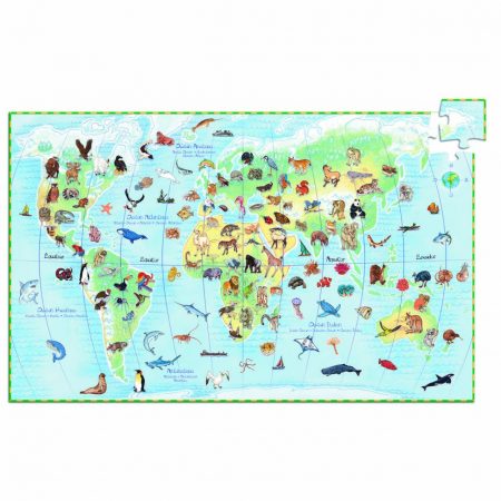 Rompecabeza de animales en el Mundo (100 piezas) – DJECO