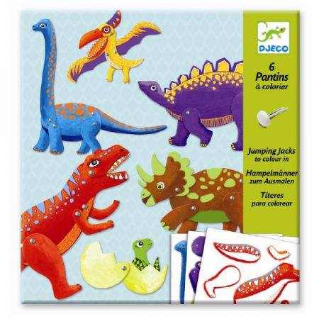 Títeres para colorear de dinosaurios - Djeco-0