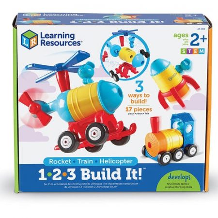 1-2-3 Build it! Cohete – Tren – Helicóptero – Learning Resources