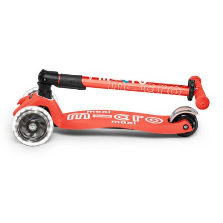 Scooter Maxi Deluxe Foldable LED Bright Coral – MICRO