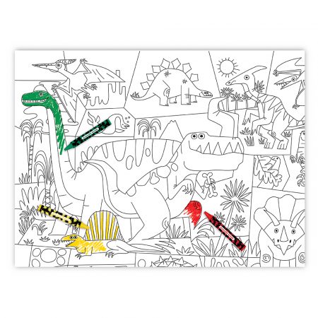 Colorea un cartel con crayones Dinosaurio – Crocodile Creek
